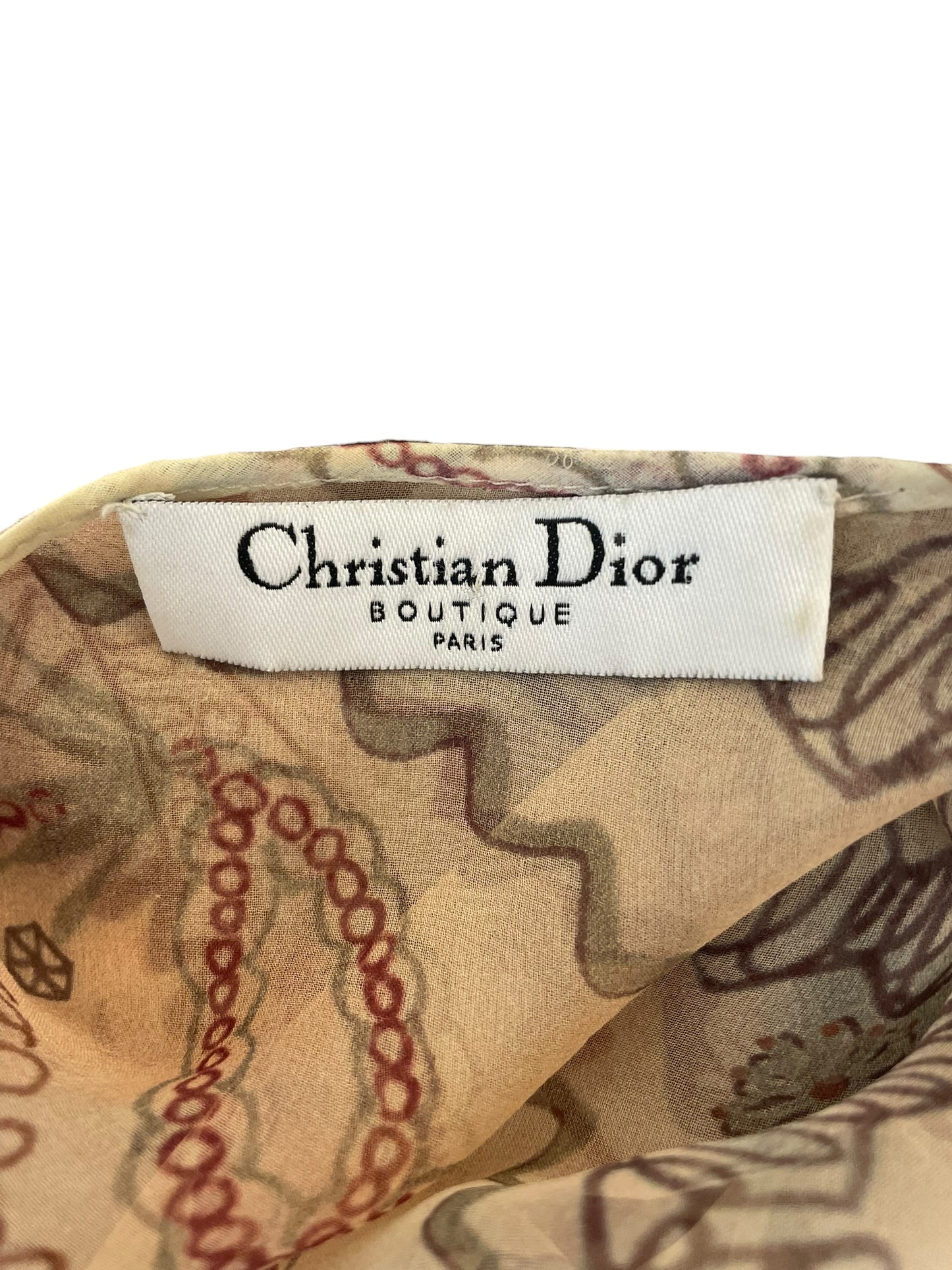 Dior - Printed Dress with Fringe Details