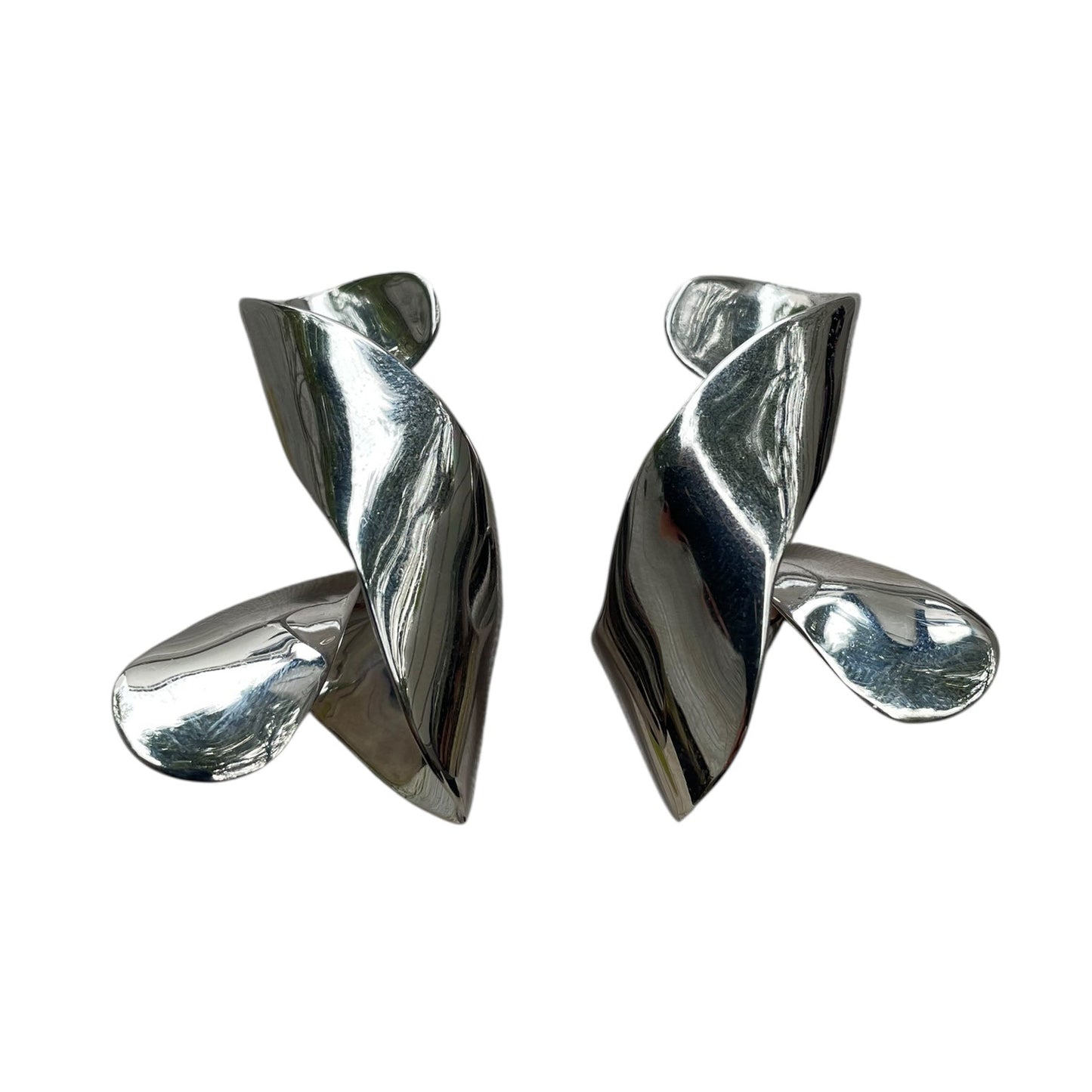 Dries Van Noten Earrings - Silver, Twisted Effect