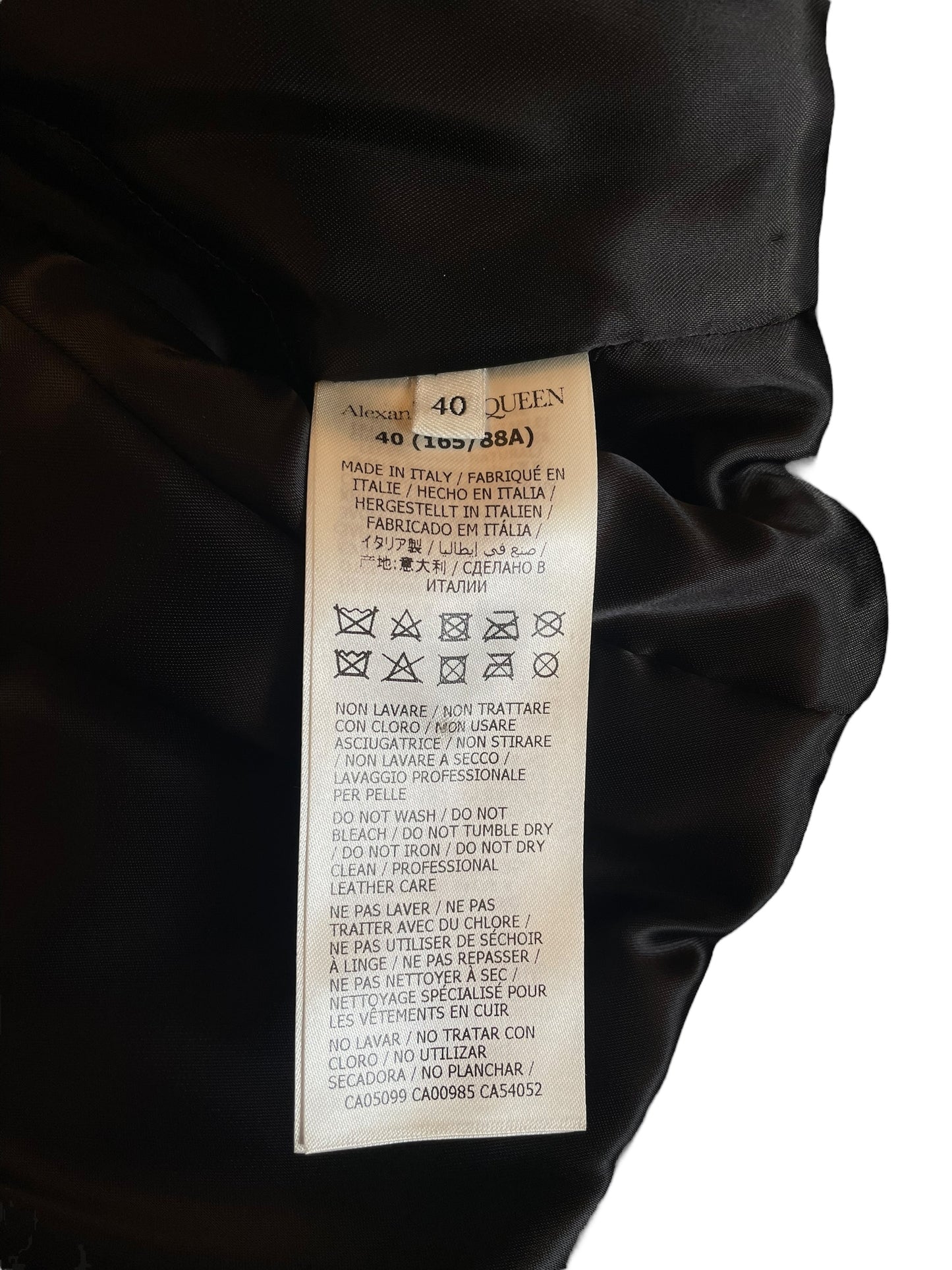 Alexander McQueen Cropped Black Leather Jacket