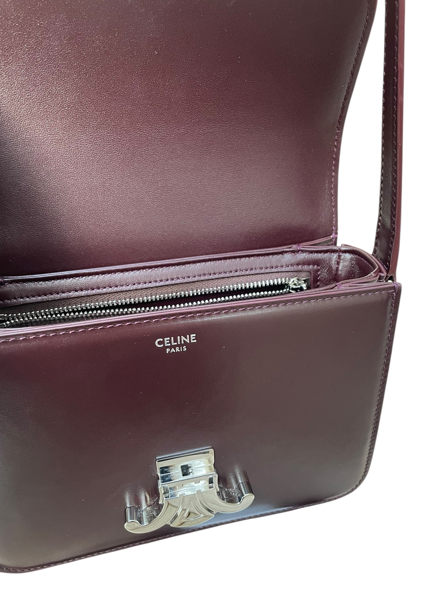 Celine Triomphe Teen Bag – Deep Burgundy