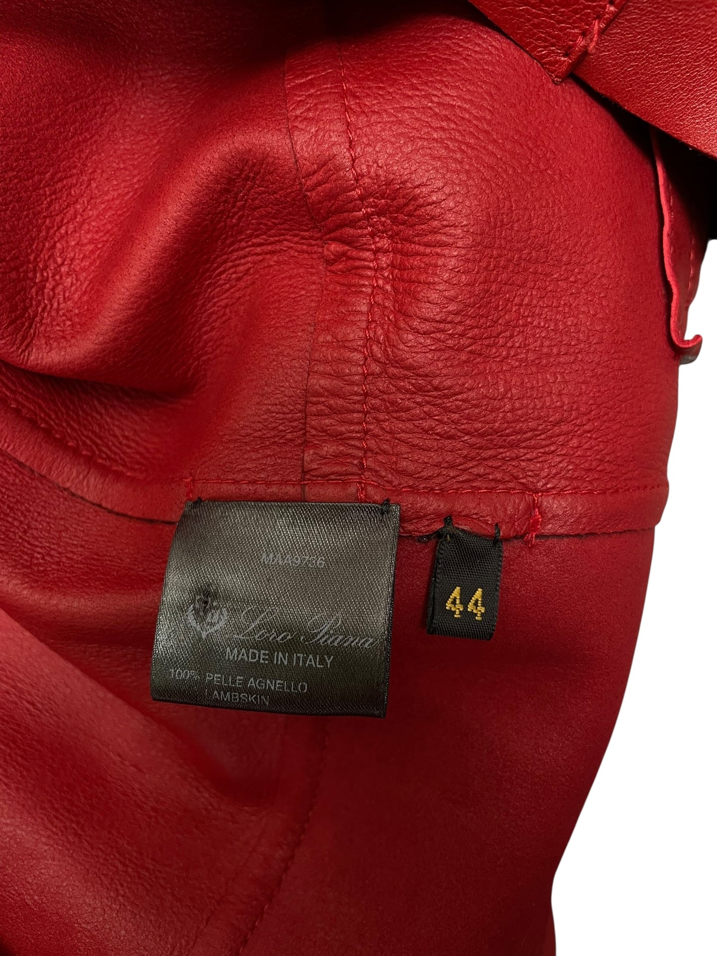Manteau en cuir rouge Loro Piana