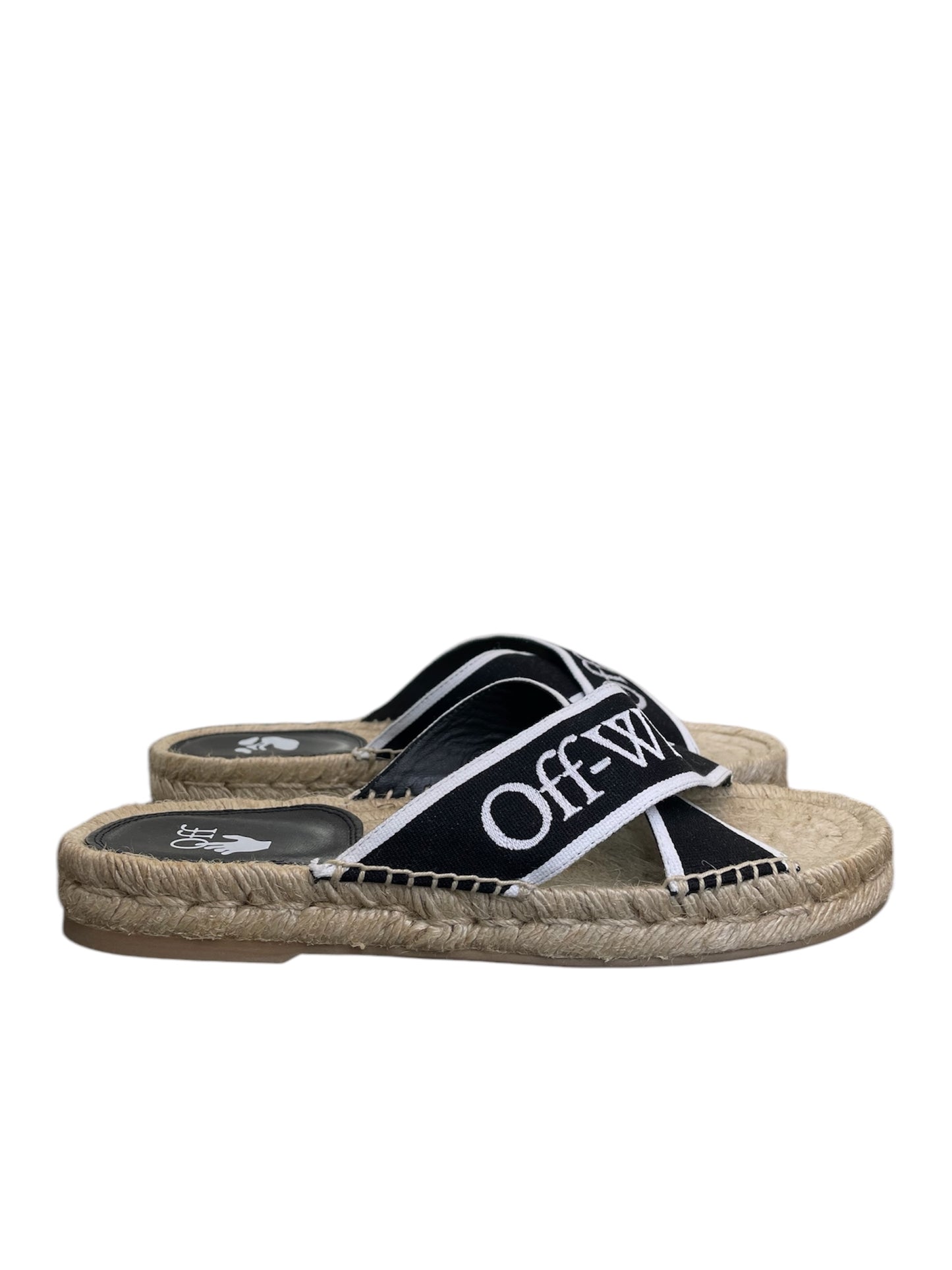 Off‑White Elastic Strap Sandals