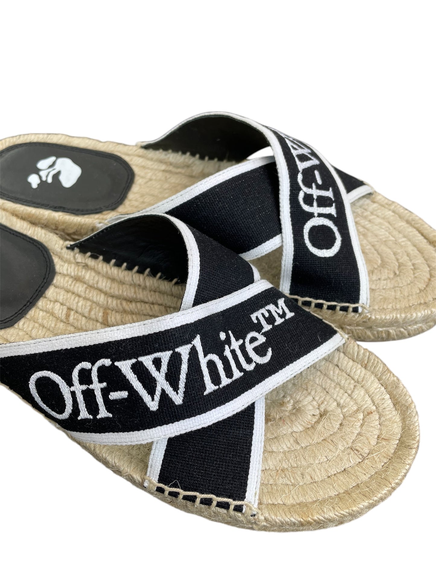 Off‑White Elastic Strap Sandals