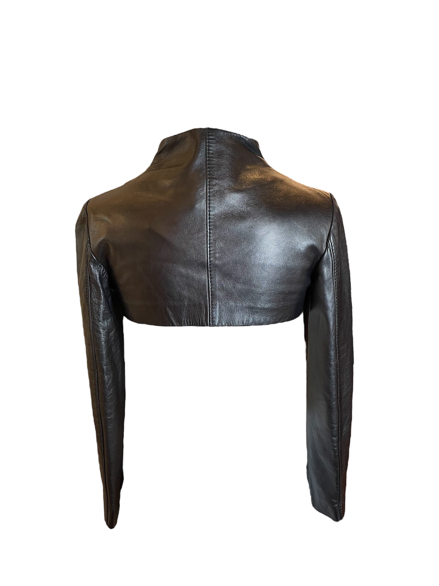Veste courte en cuir noir Valentino
