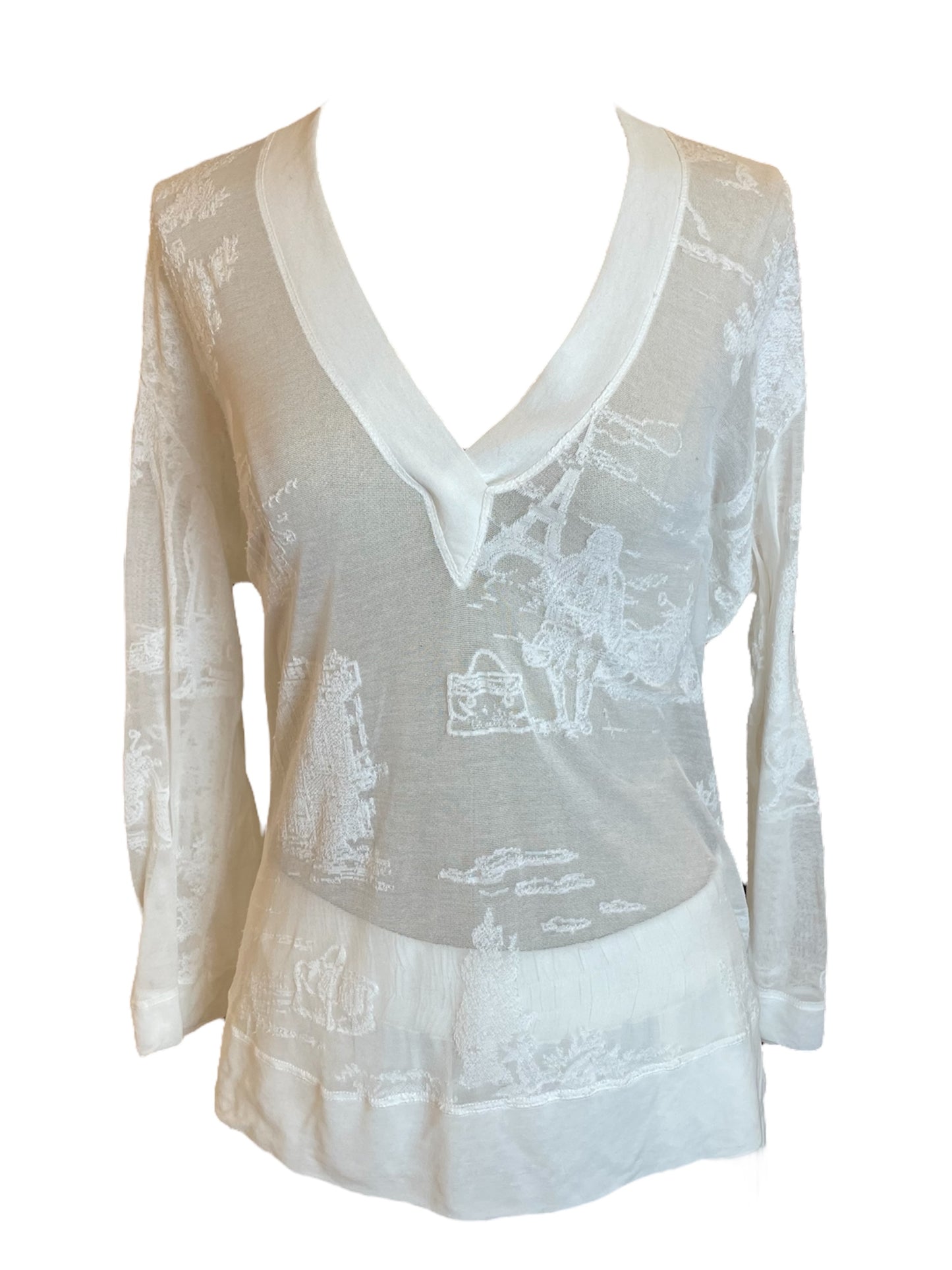 Long-sleeved white top Hermès