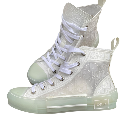 Dior Transparent High-Top Sneakers – White