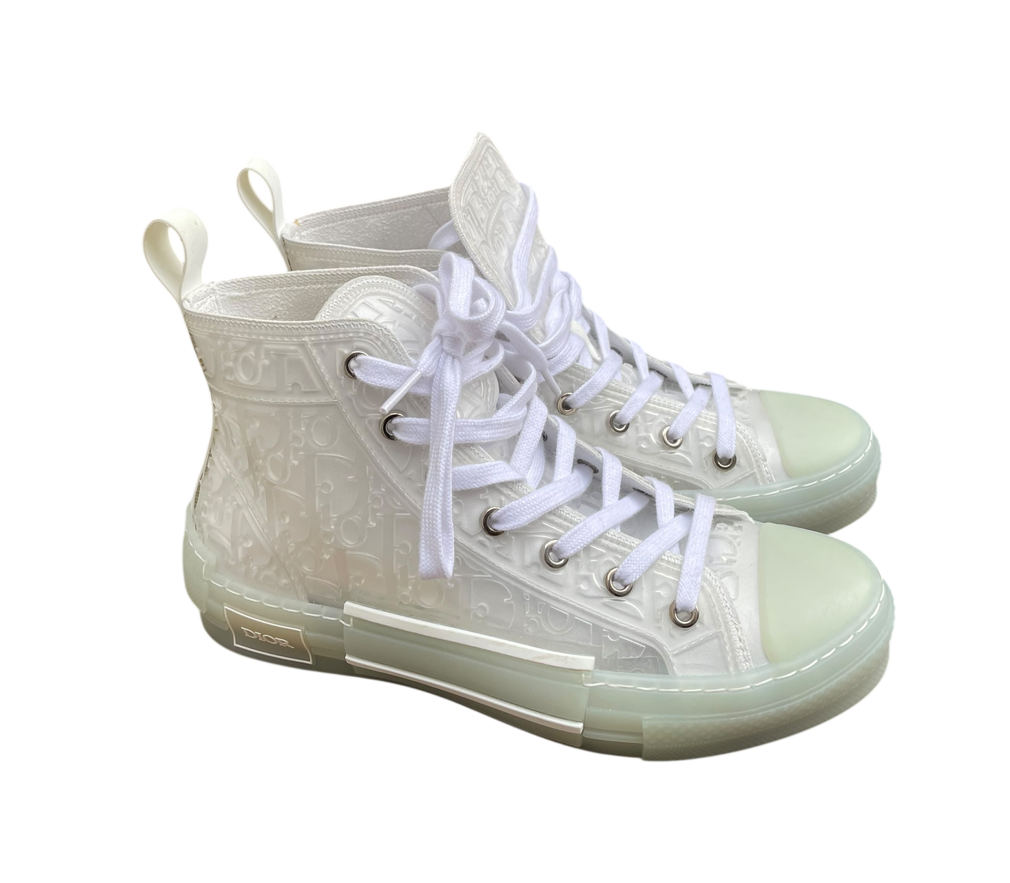 Dior Transparent High-Top Sneakers – White