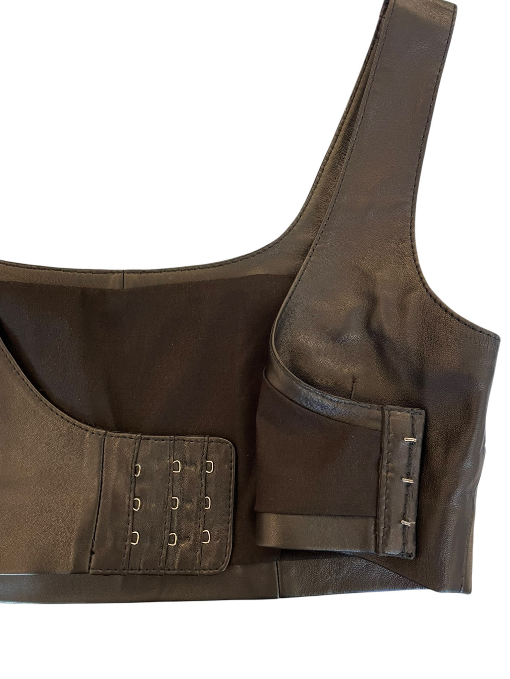 Oval Square Black Leather Top