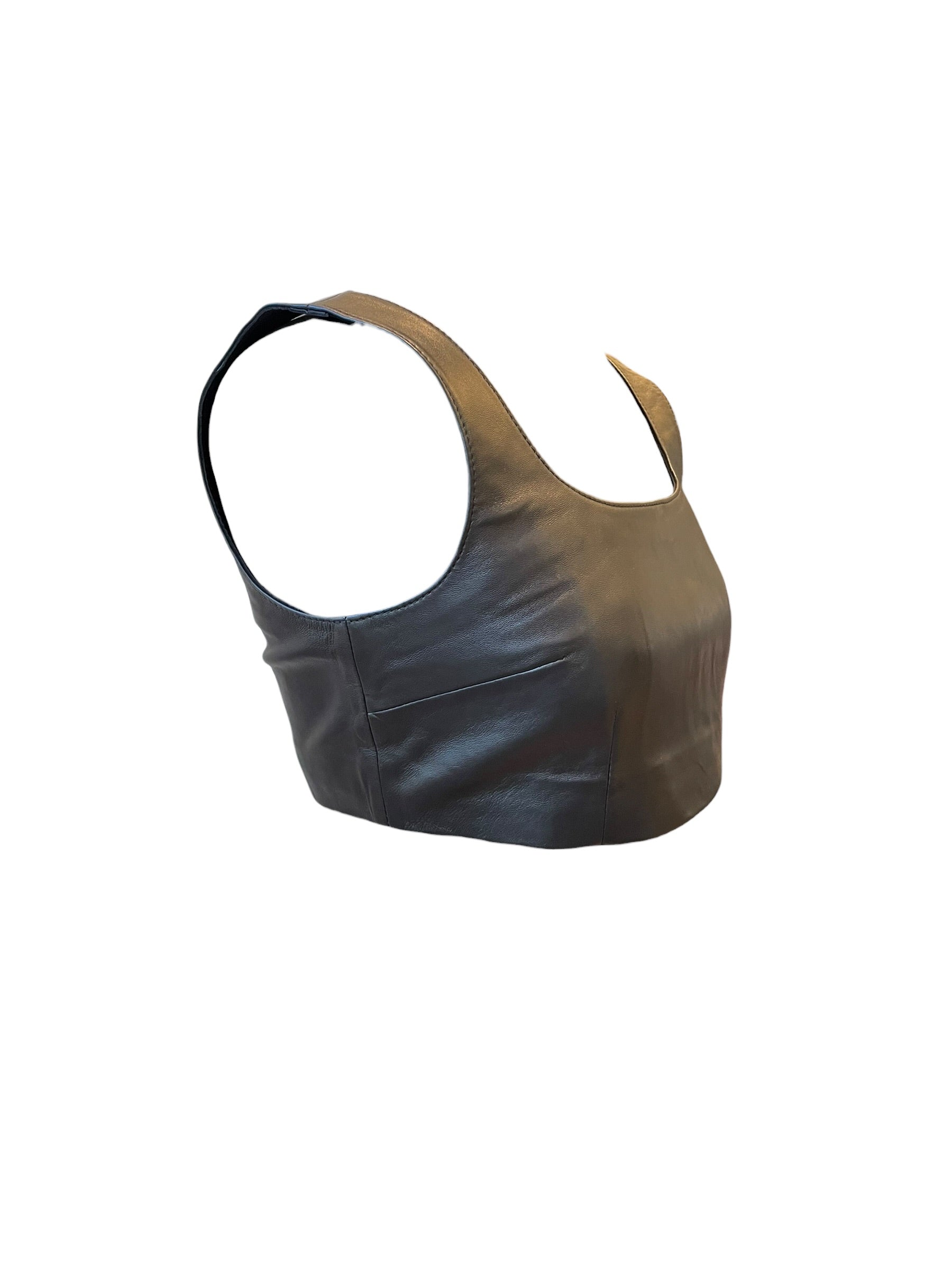 Oval Square Black Leather Top