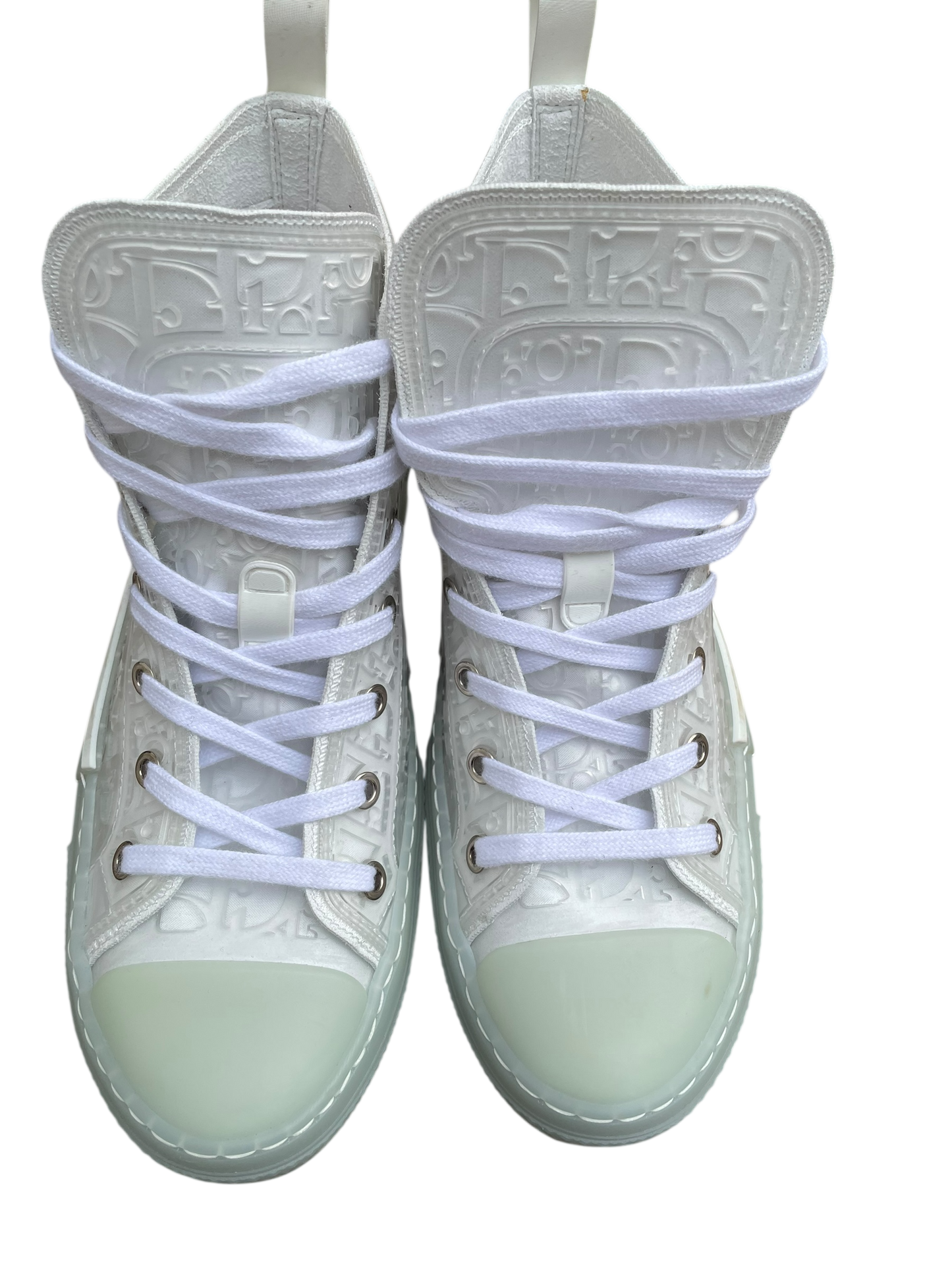 Dior Transparent High-Top Sneakers – White