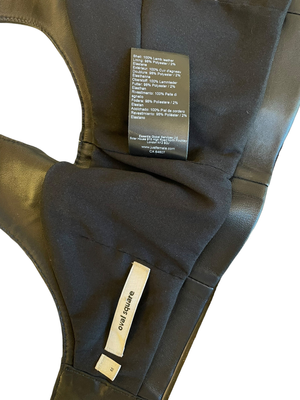 Oval Square Black Leather Top