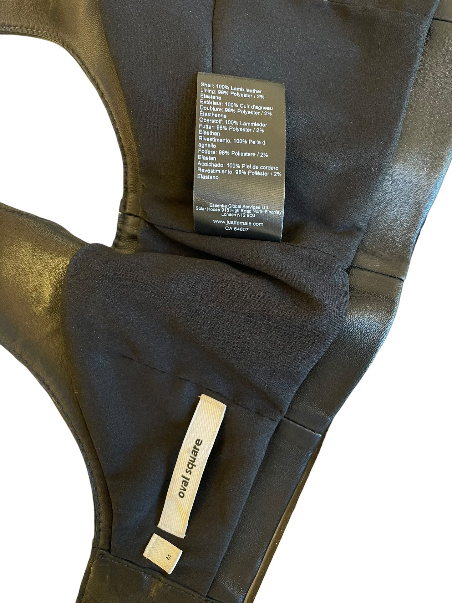 Oval Square Black Leather Top