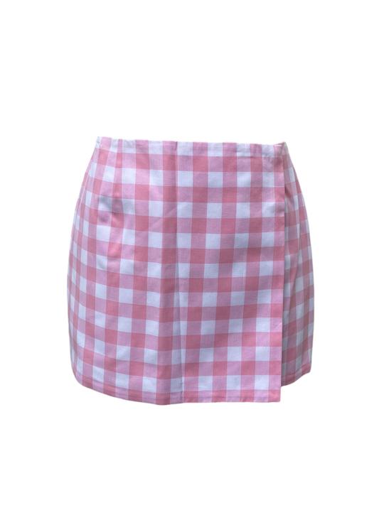 Prada Pink Gingham Mini Skirt