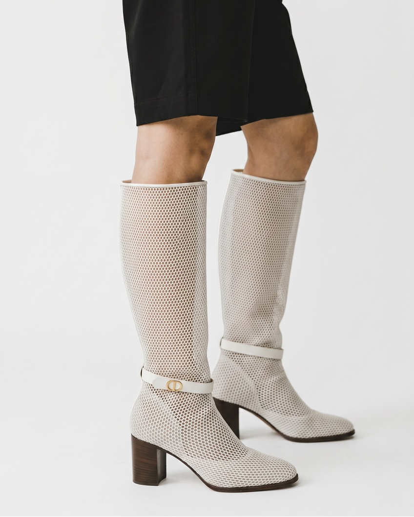 Bottes hautes Dior en résille