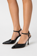 Escarpins slingback en cuir noir Salvatore Ferragamo