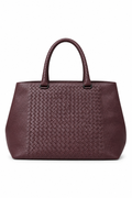 Sac fourre-tout Bottega Veneta en cuir Intrecciato bordeaux