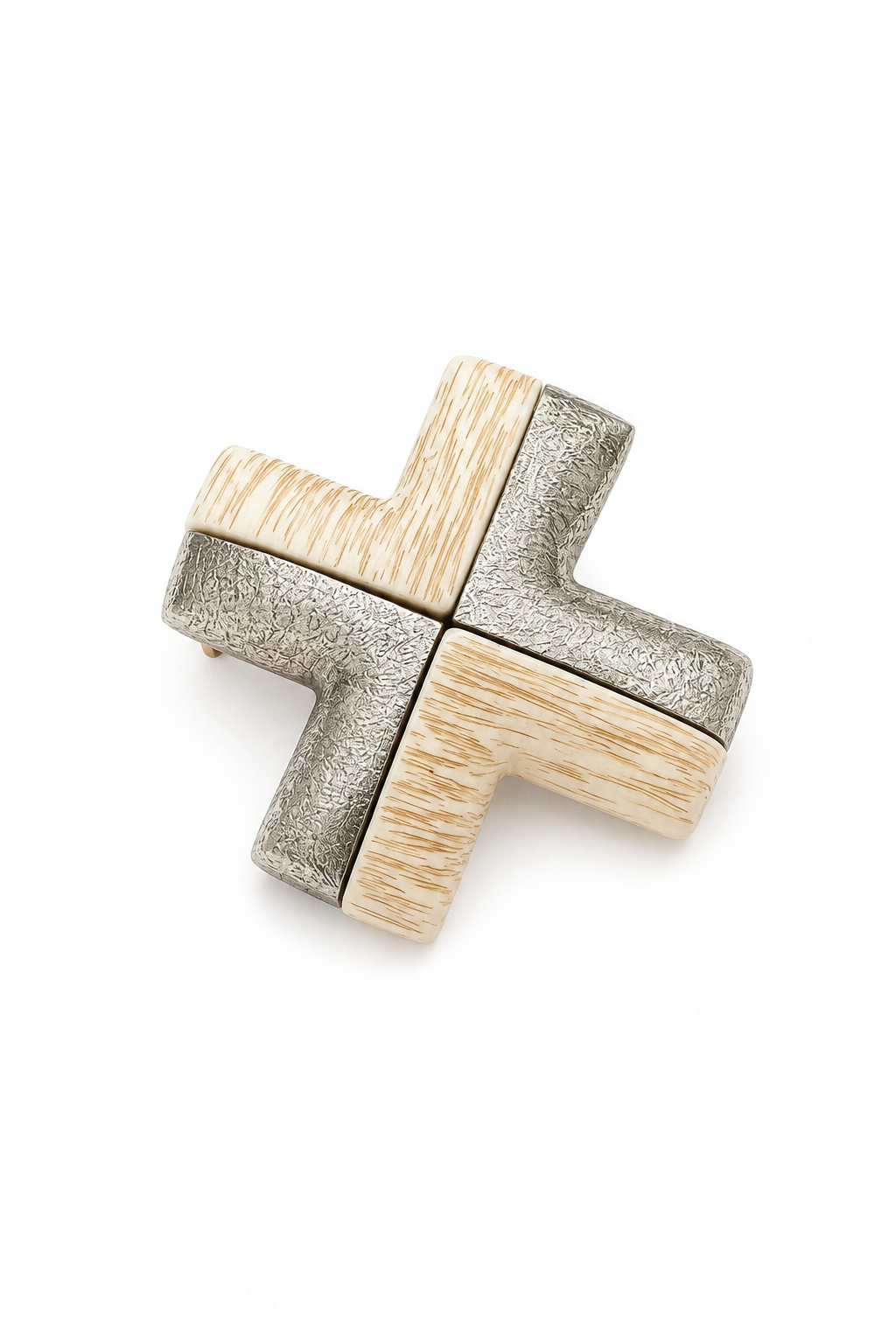 Vintage Yves Saint Laurent Two-Tone Cross Brooch