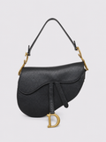 Dior Medium Saddle Bag Black Leather with Additional Shoulder Strap (2021)