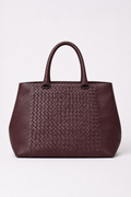 Sac fourre-tout Bottega Veneta en cuir Intrecciato bordeaux