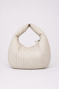 Sac hobo Bottega Veneta en cuir Intrecciato poudre