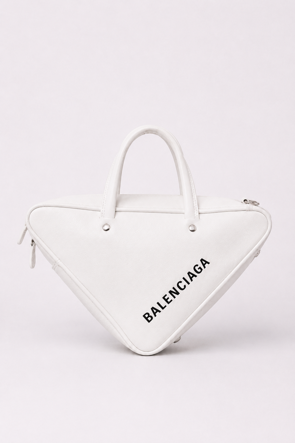 Balenciaga Triangle Bag White Leather