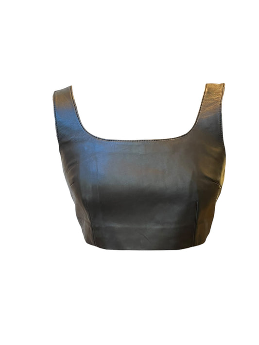 Oval Square Black Leather Top