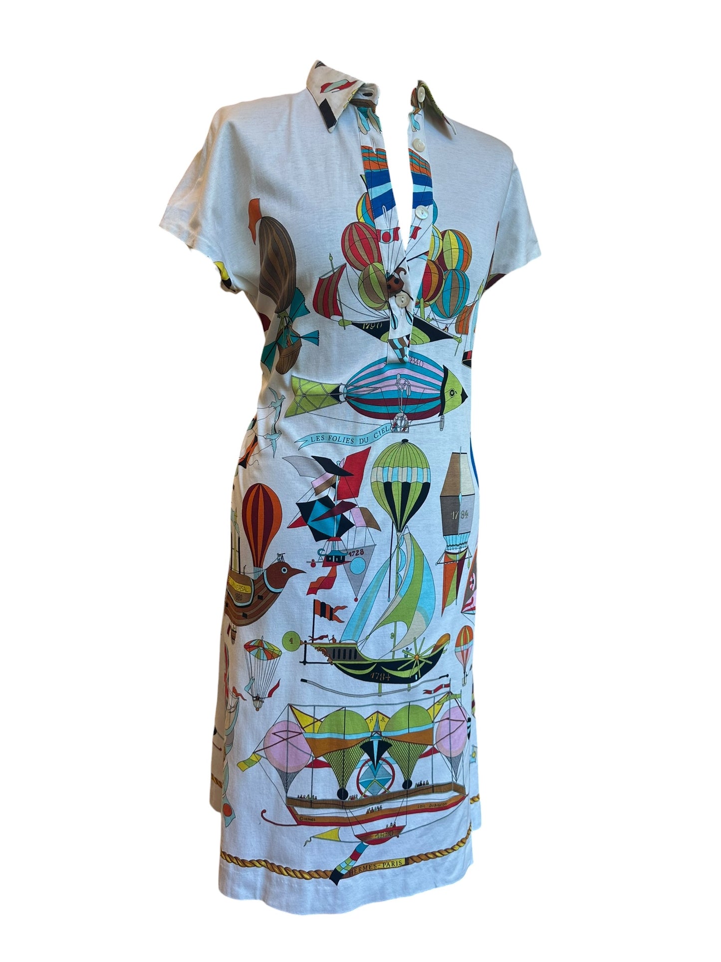 Hermès - Robe en Jersey « Les Folies du Ciel »
