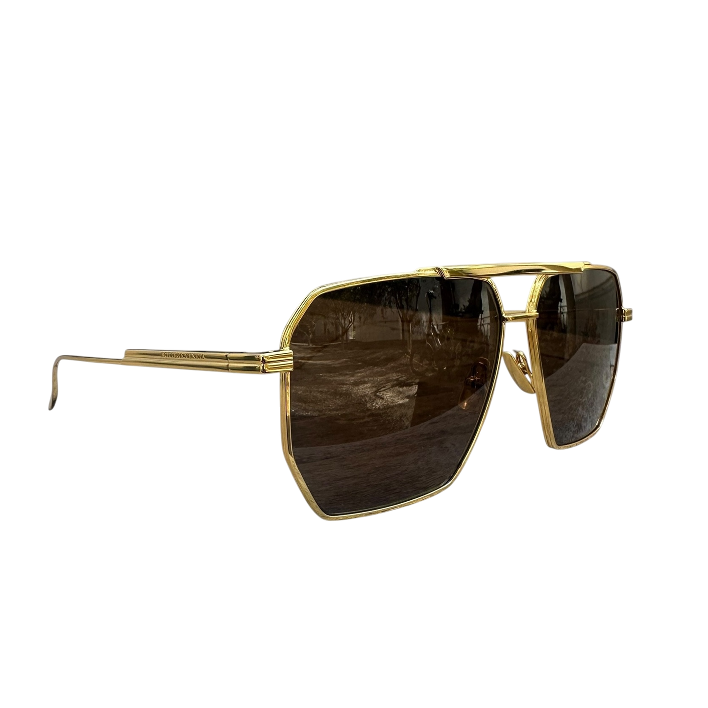 Bottega Veneta - Gold Aviator Sunglasses