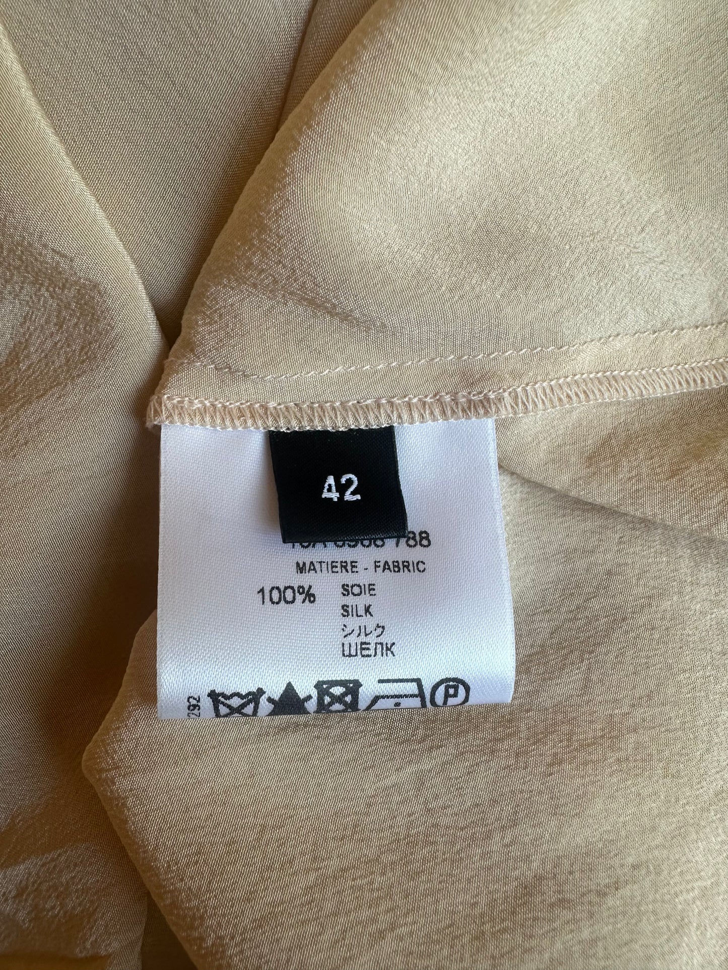 Givenchy - Blouse en soie nude à volants