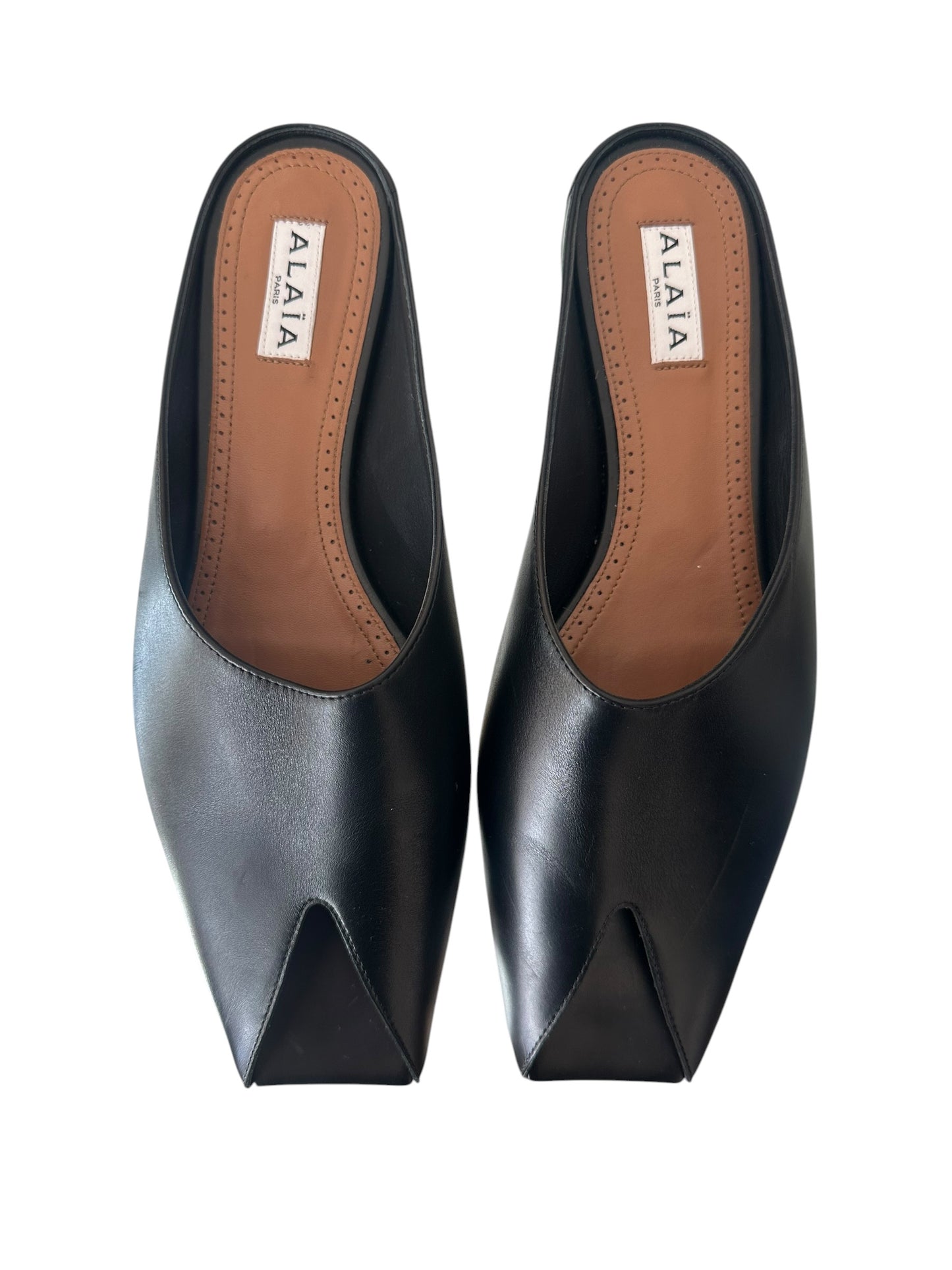 Alaïa - Mules noires à bout carré