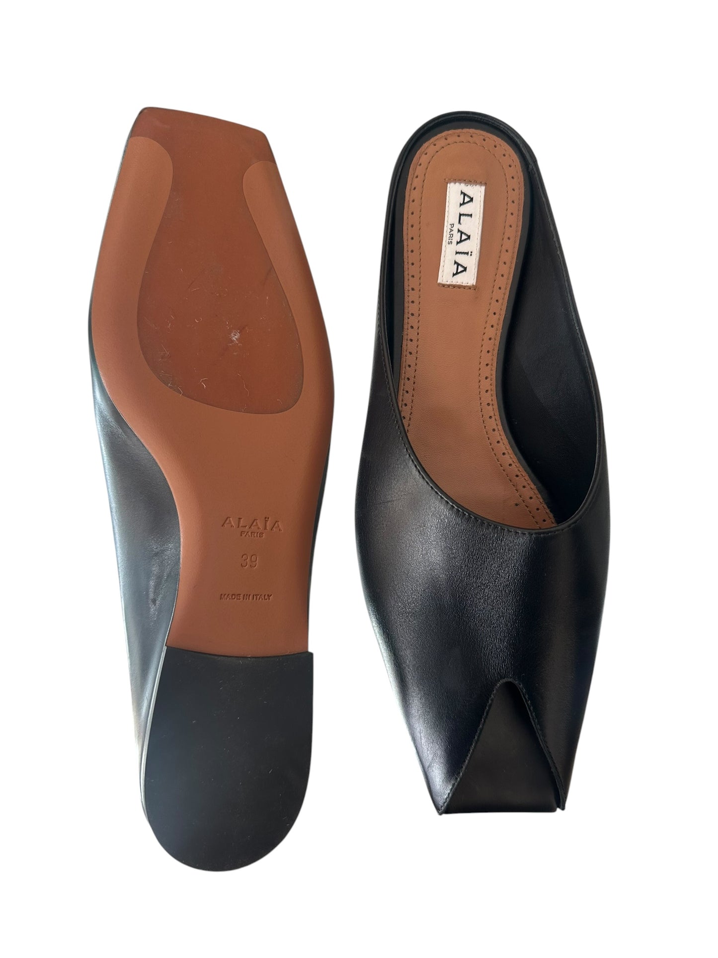 Alaïa - Mules noires à bout carré