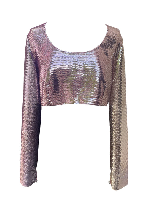 Haut court à sequins Chanel rose