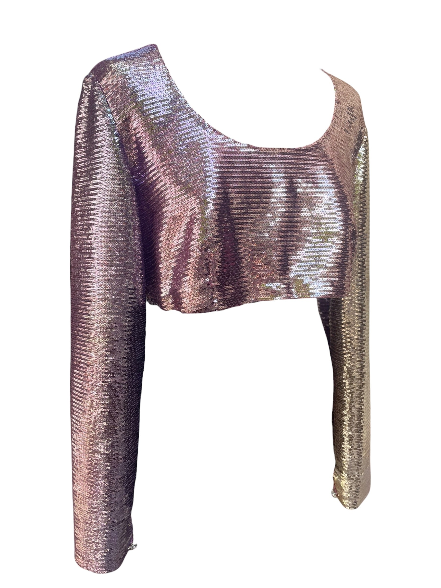 Haut court à sequins Chanel rose