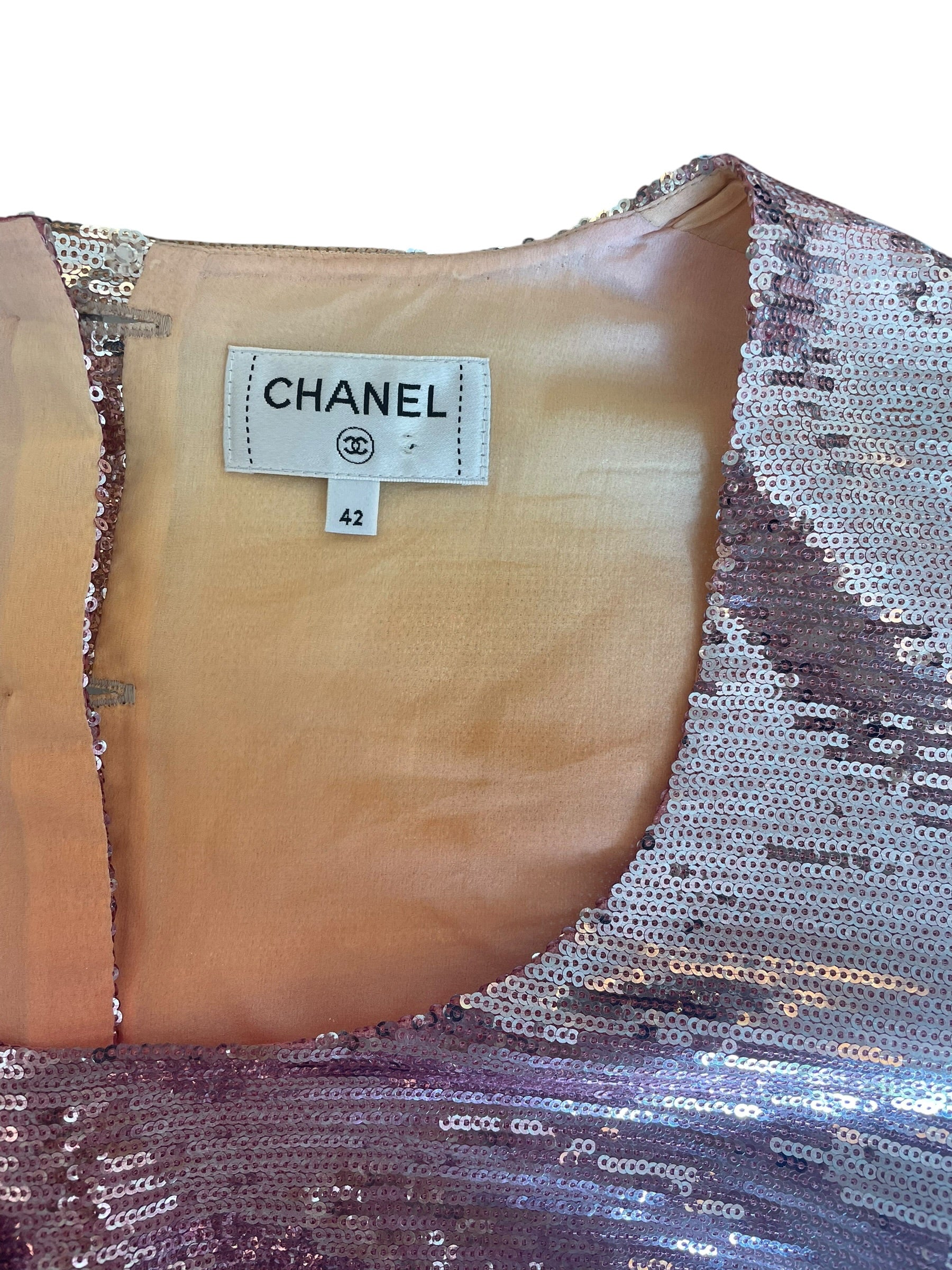 Haut court à sequins Chanel rose