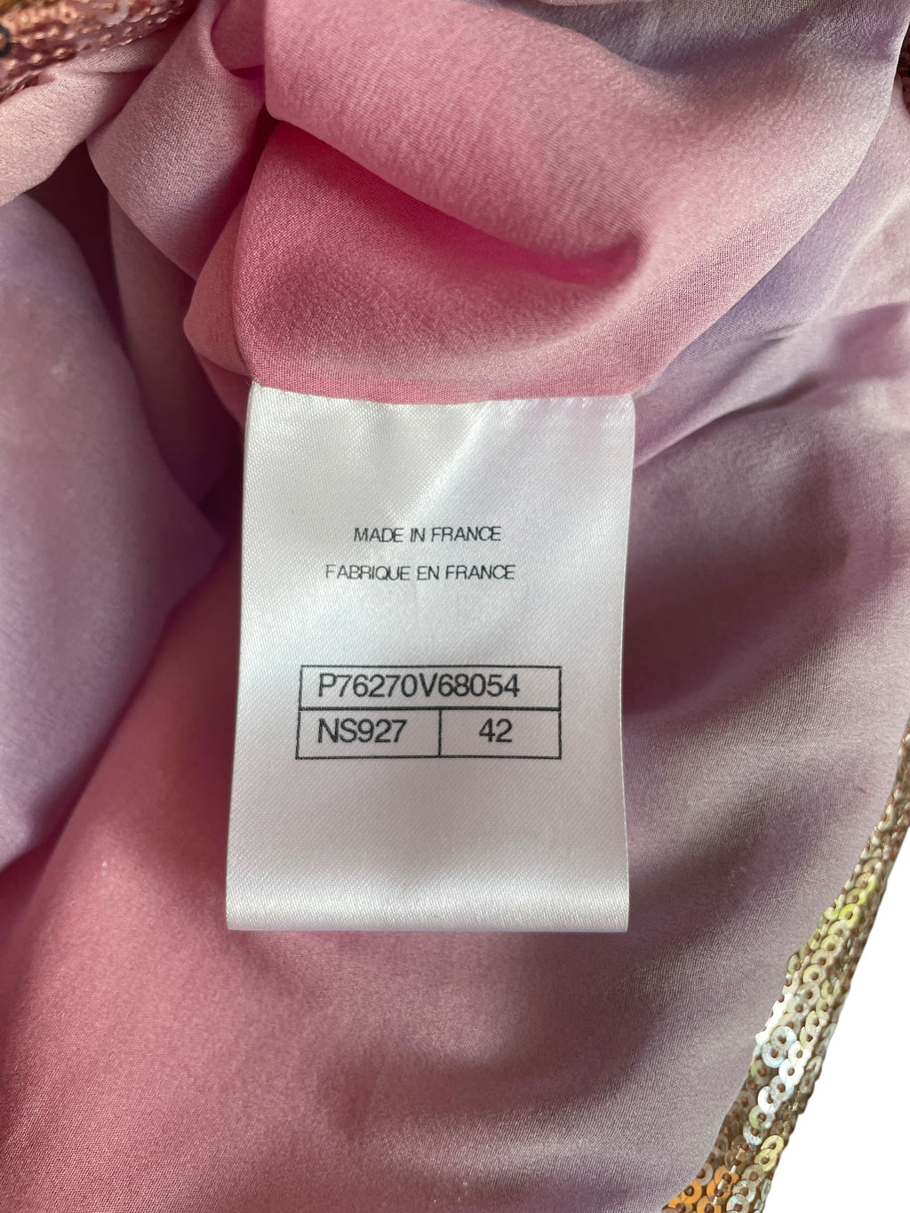 Haut court à sequins Chanel rose