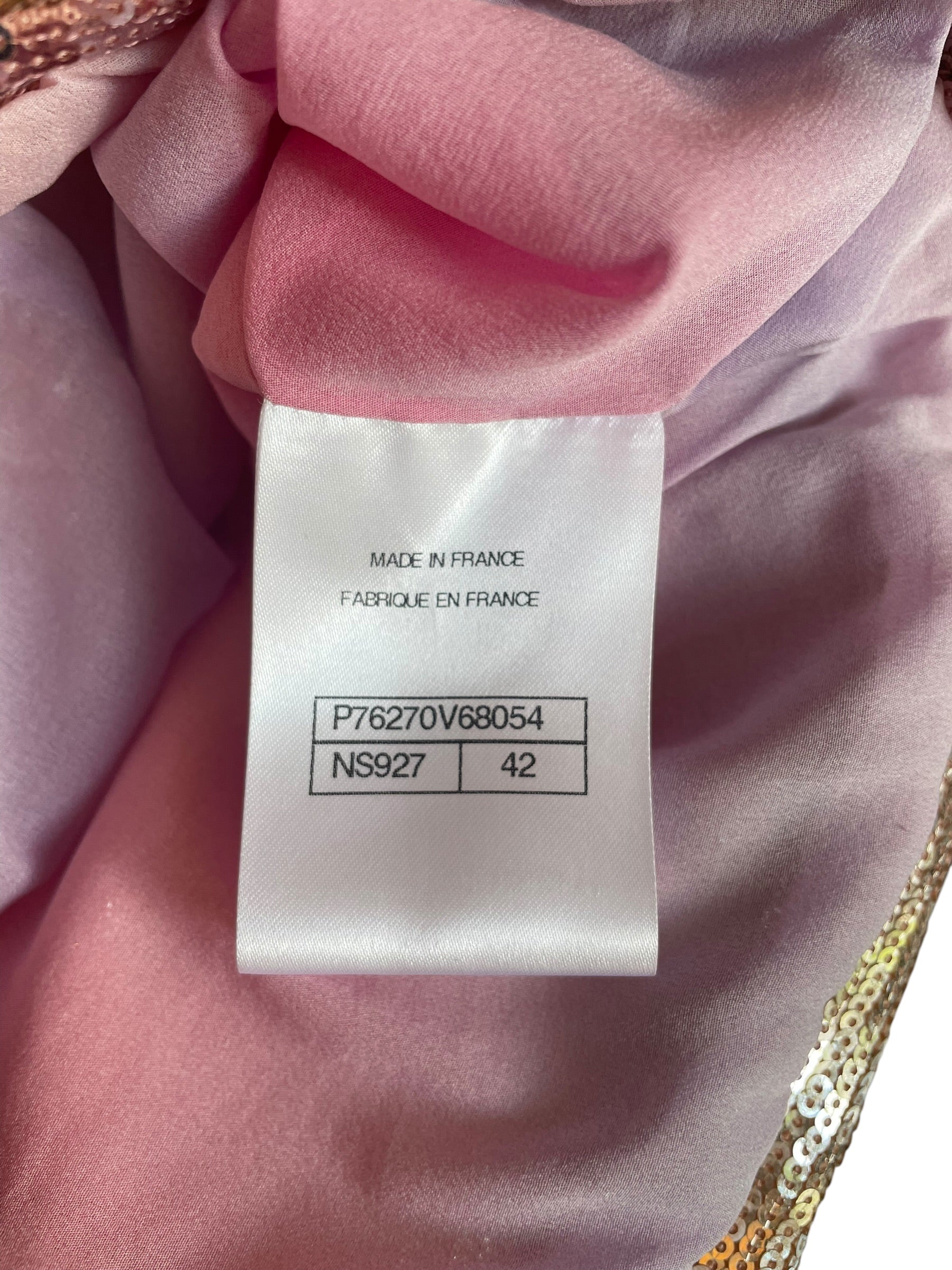 Haut court à sequins Chanel rose