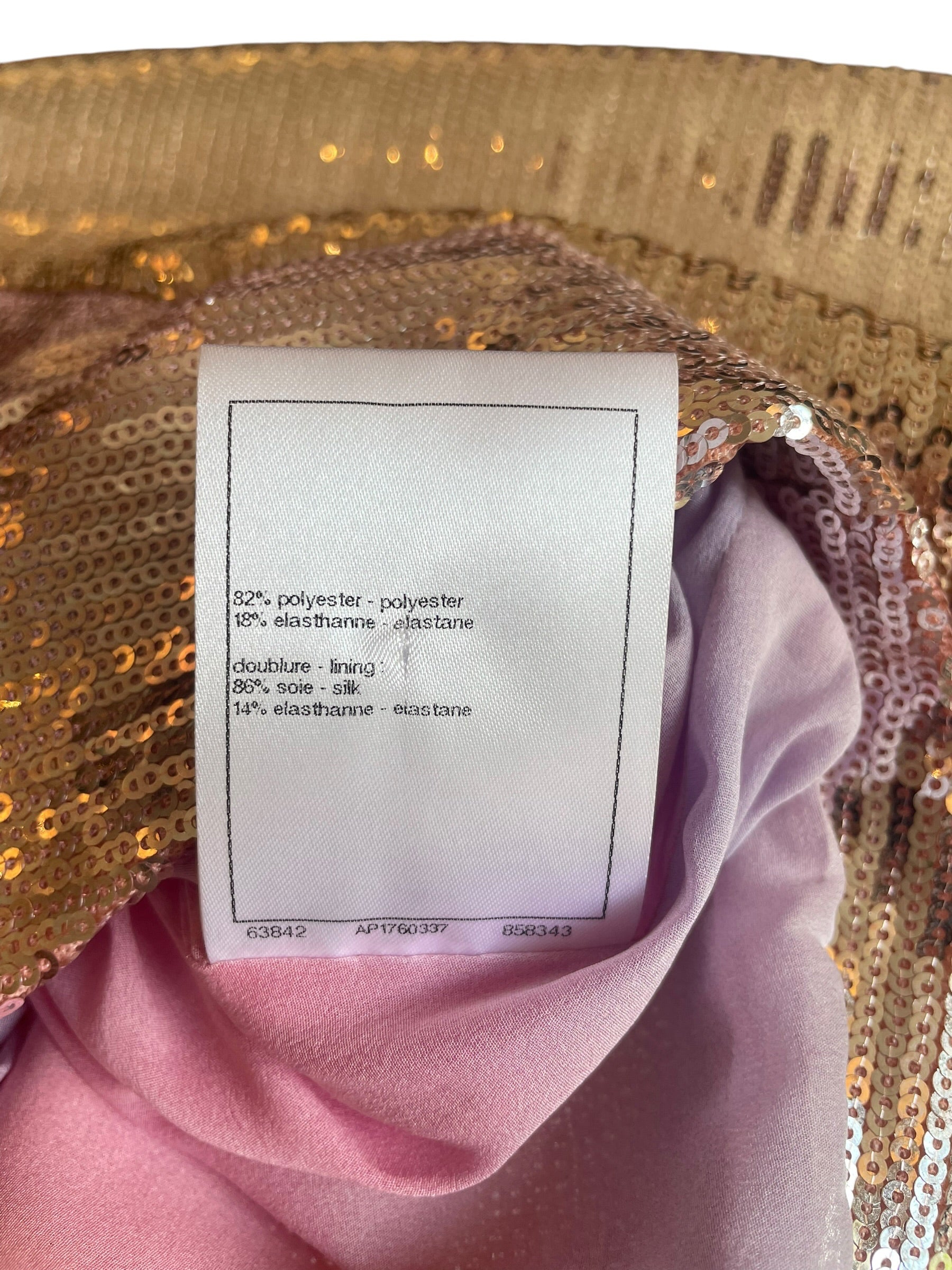 Haut court à sequins Chanel rose