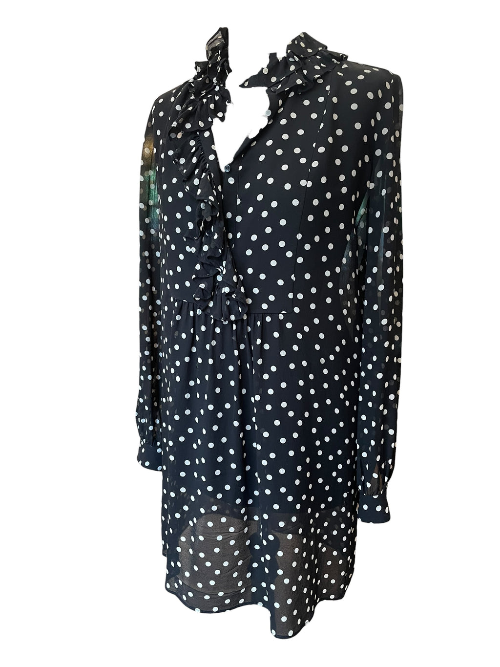 Mini-robe en soie à pois Saint Laurent