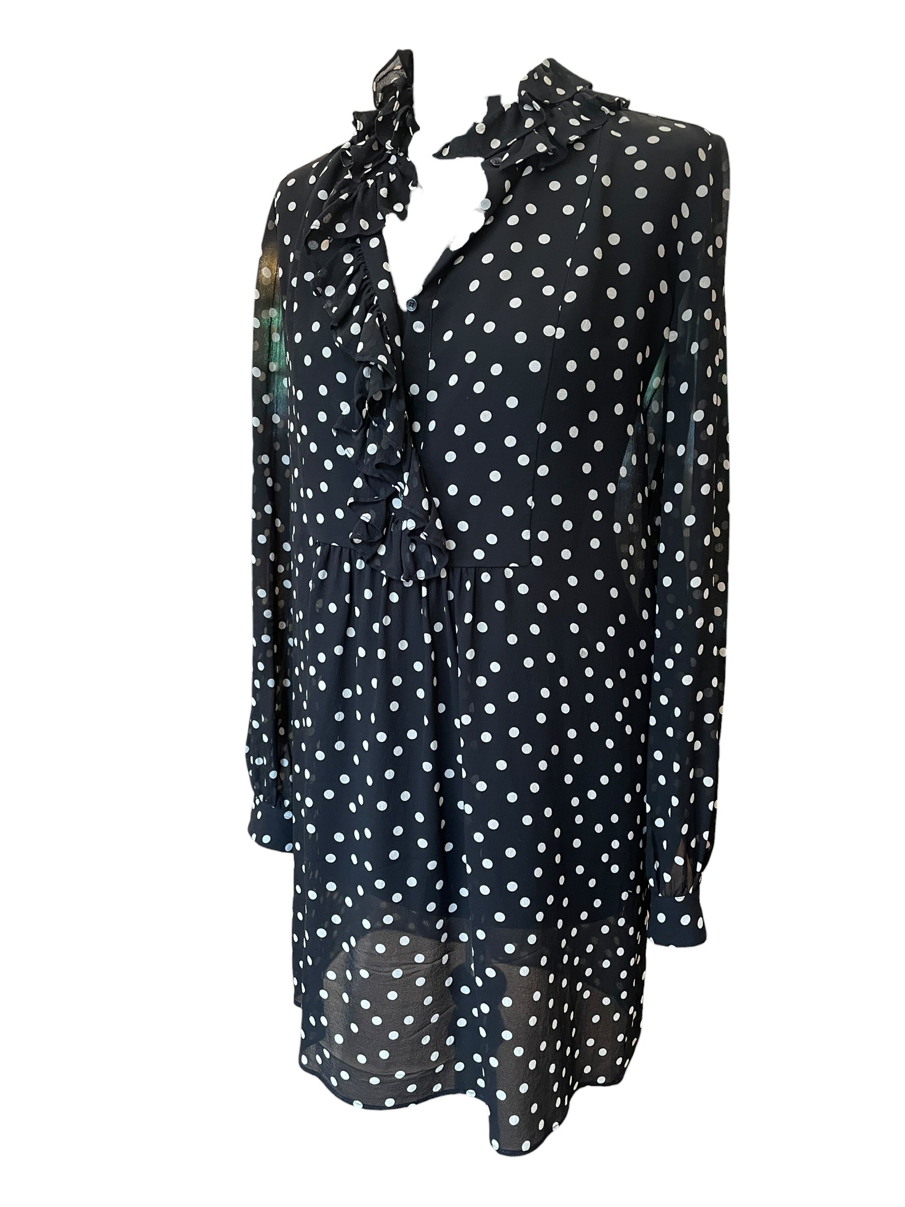 Mini-robe en soie à pois Saint Laurent