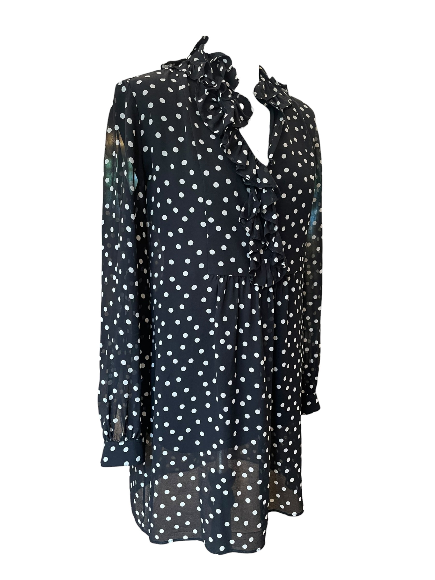 Mini-robe en soie à pois Saint Laurent