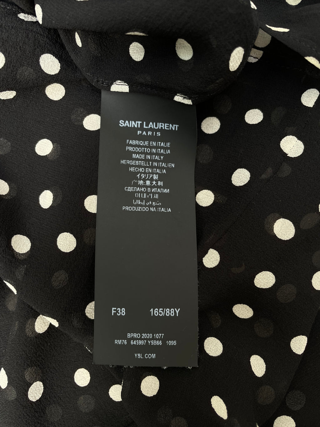 Mini-robe en soie à pois Saint Laurent