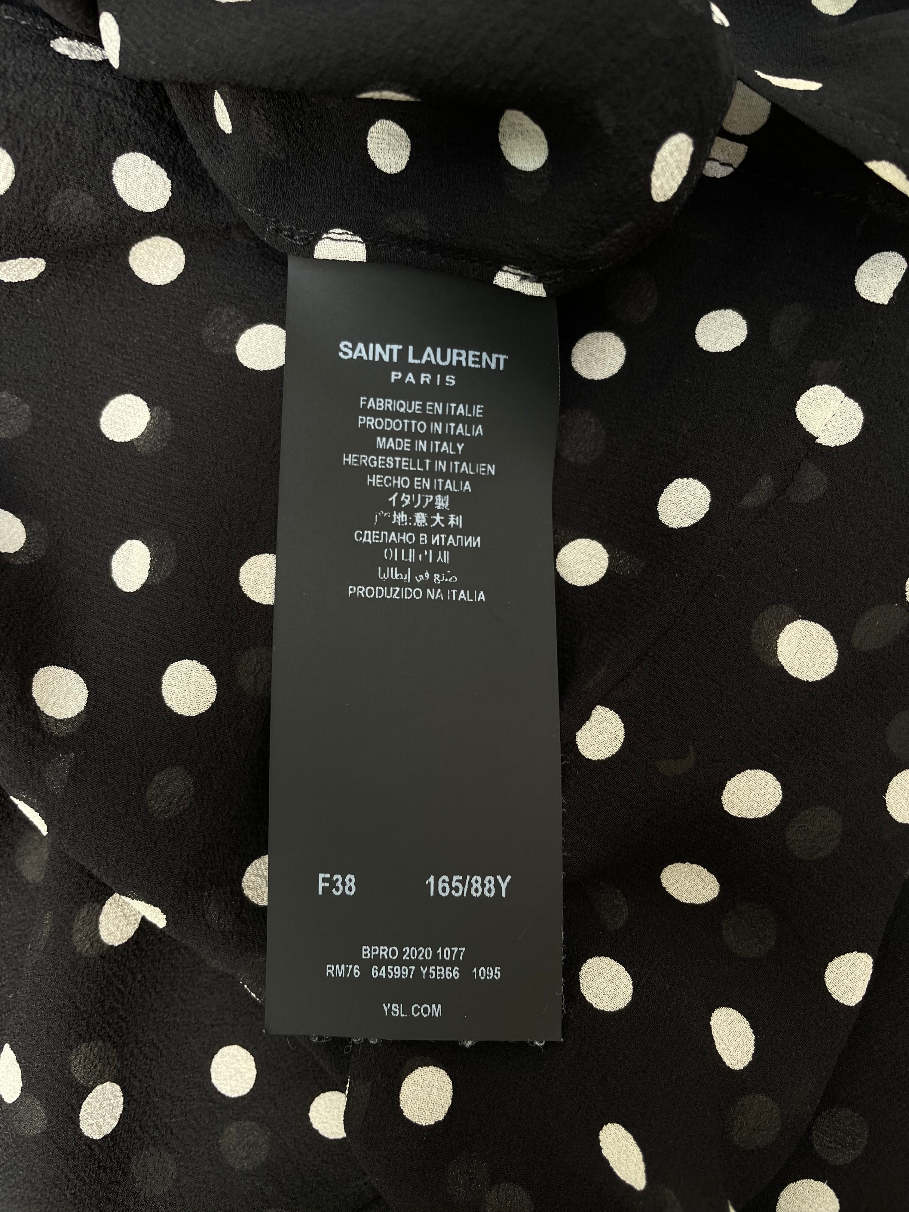 Mini-robe en soie à pois Saint Laurent