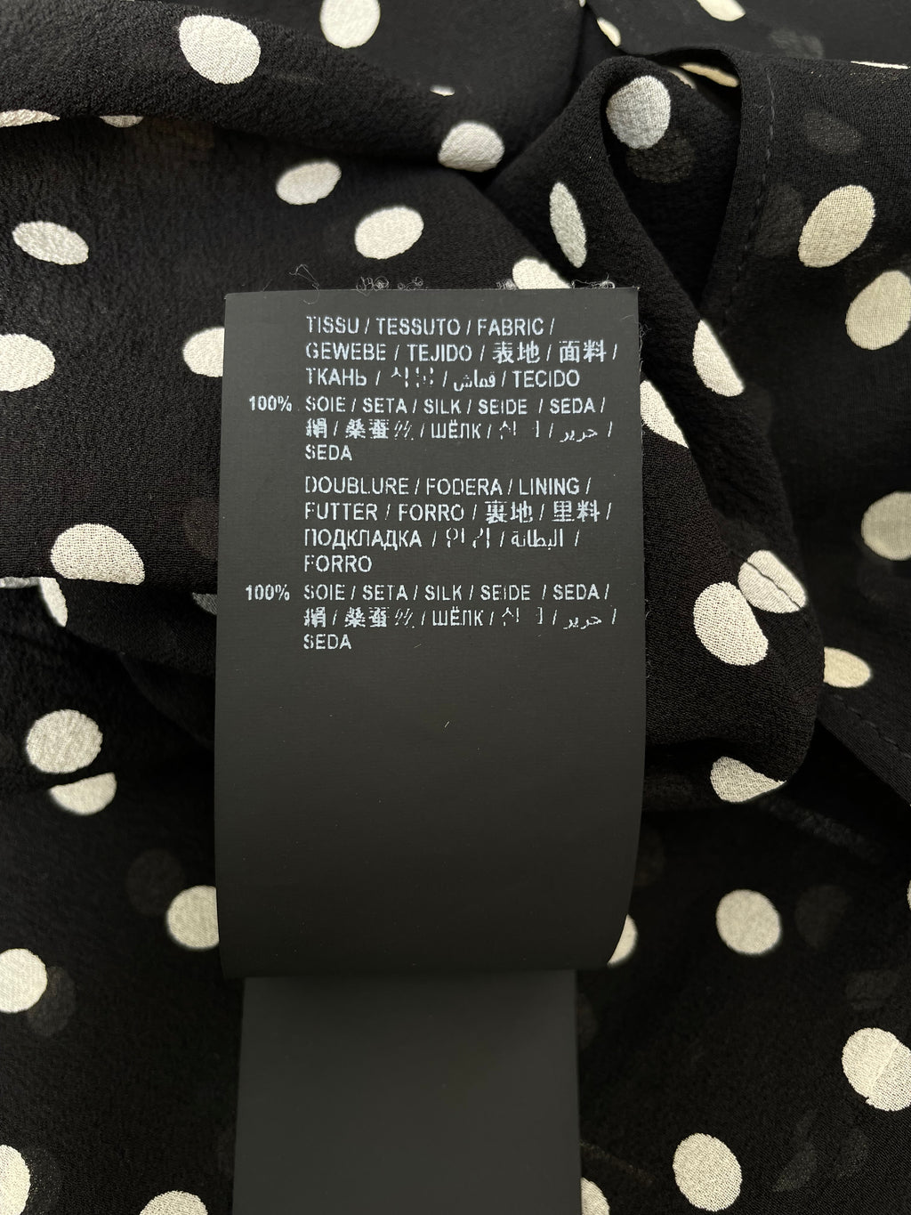 Mini-robe en soie à pois Saint Laurent
