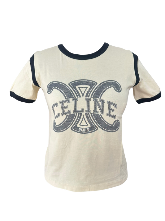 Celine - Cropped Logo T-Shirt