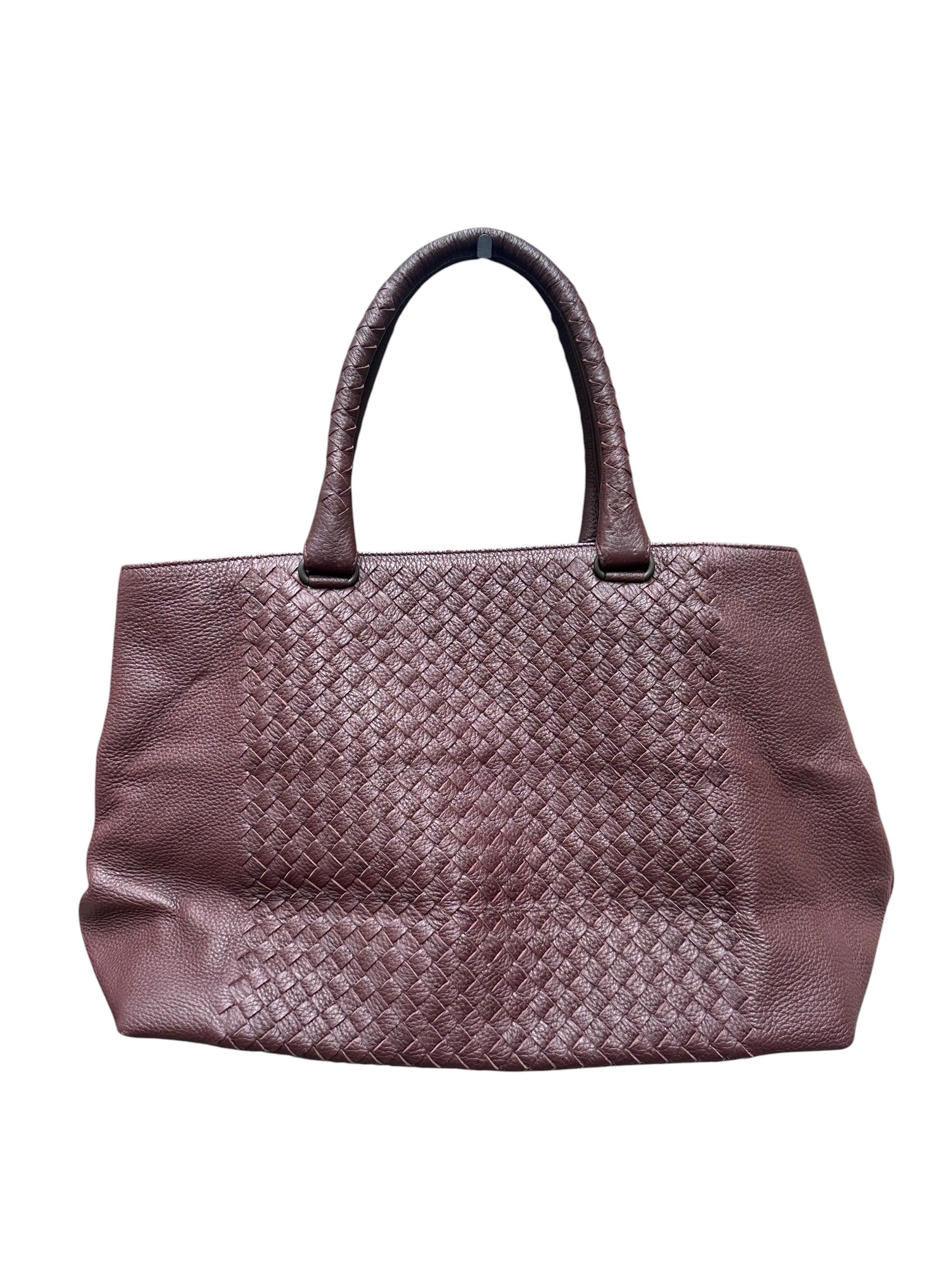 Sac fourre-tout Bottega Veneta en cuir Intrecciato bordeaux