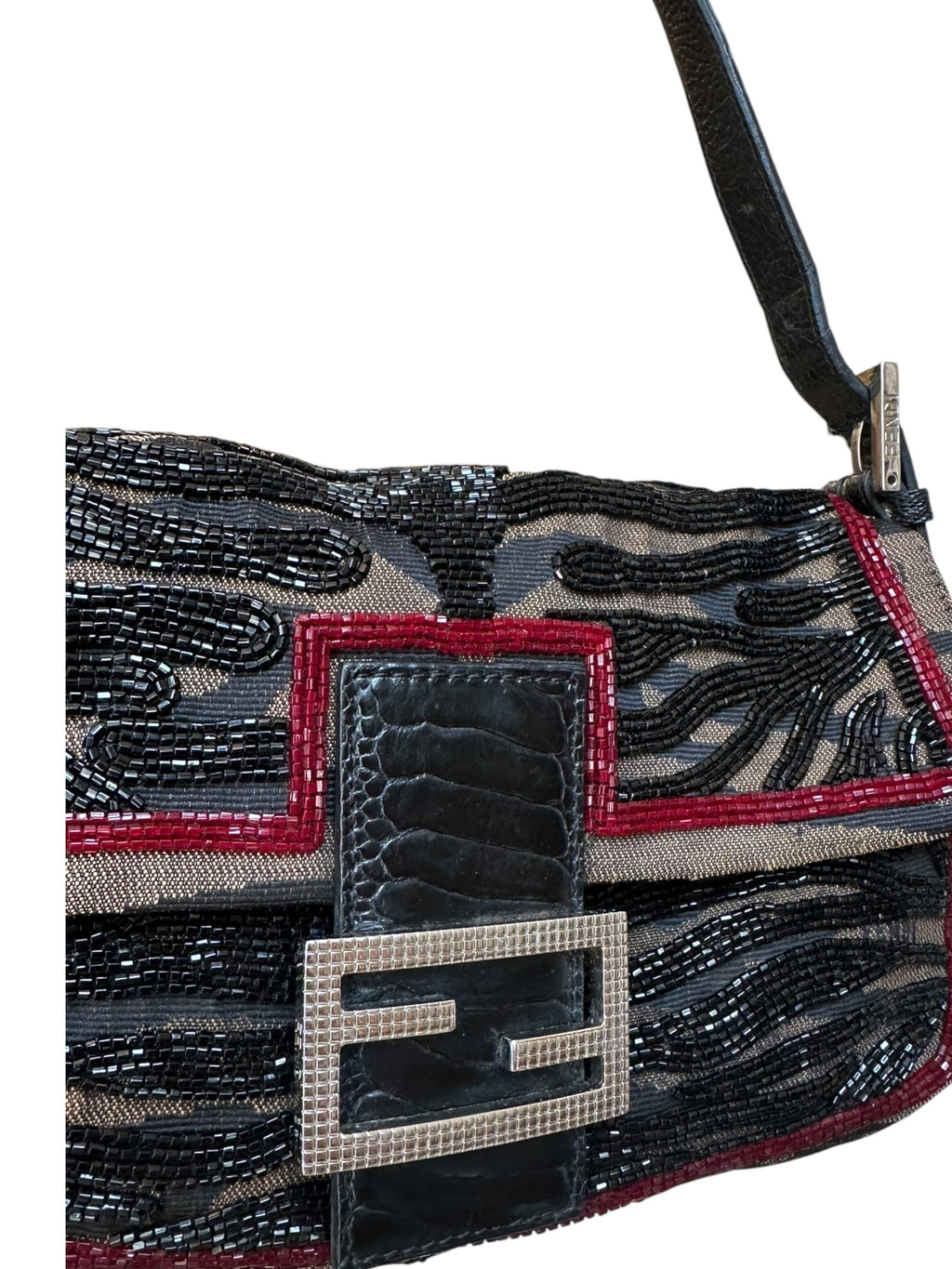 Sac à main Fendi Vintage Baguette brodé de perles