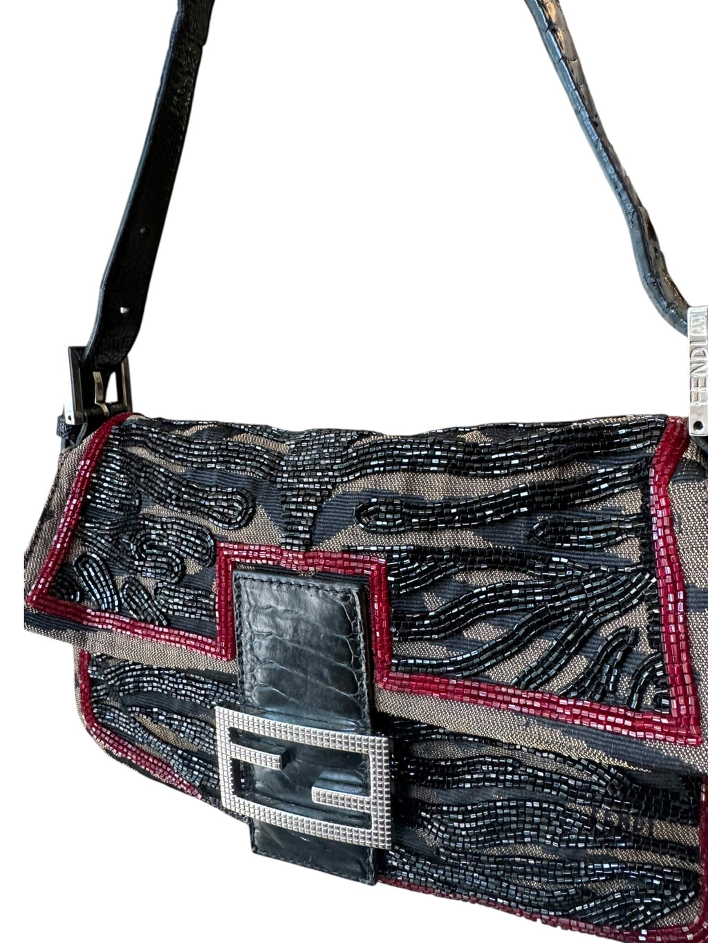 Sac à main Fendi Vintage Baguette brodé de perles