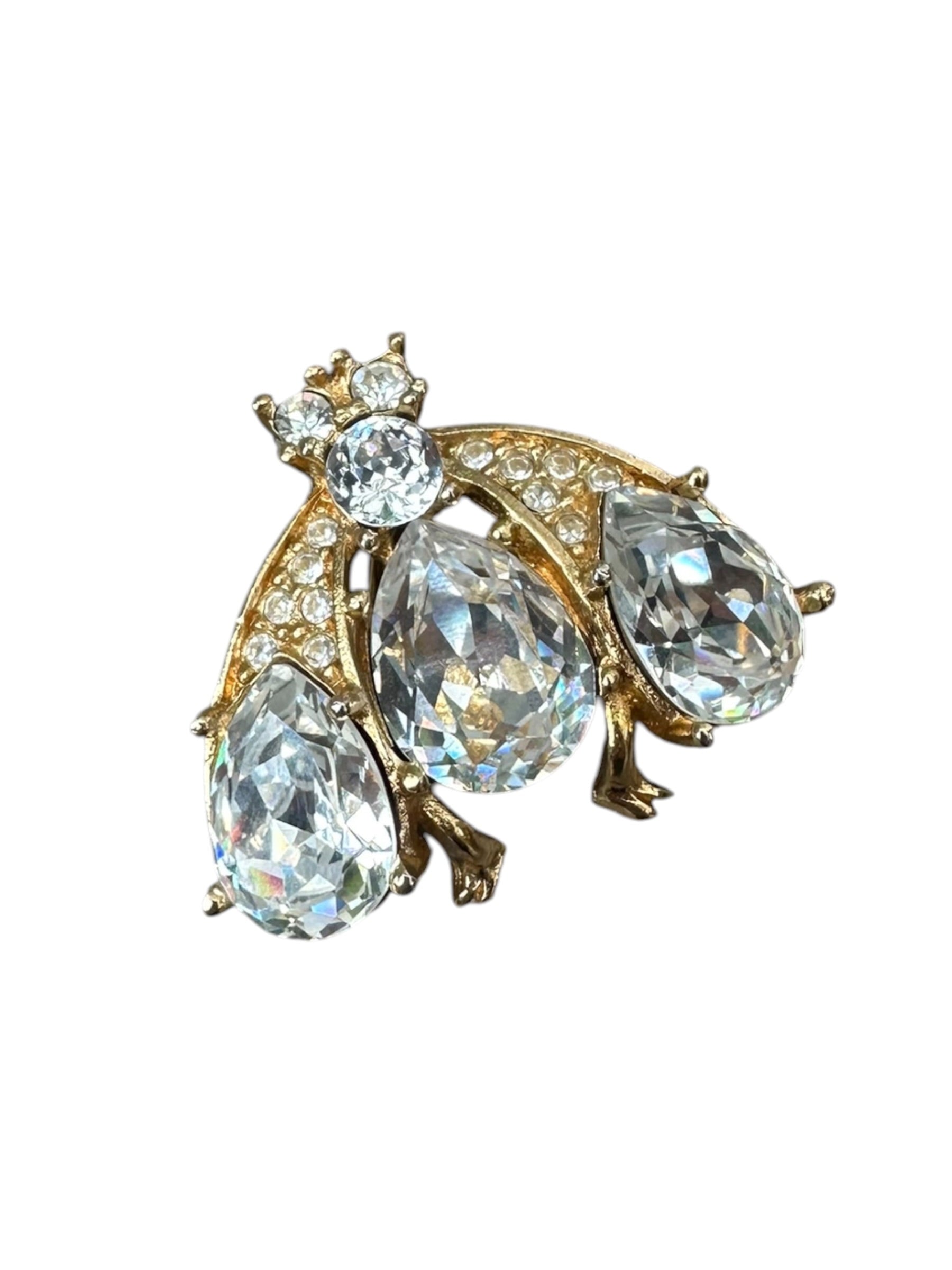Dior Bee Crystal Brooch Gold-Tone Metal