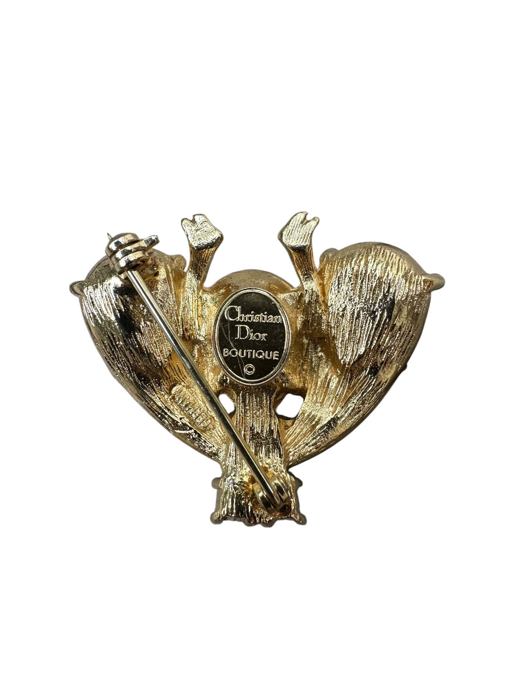 Broche Dior Abeille en métal doré et cristaux