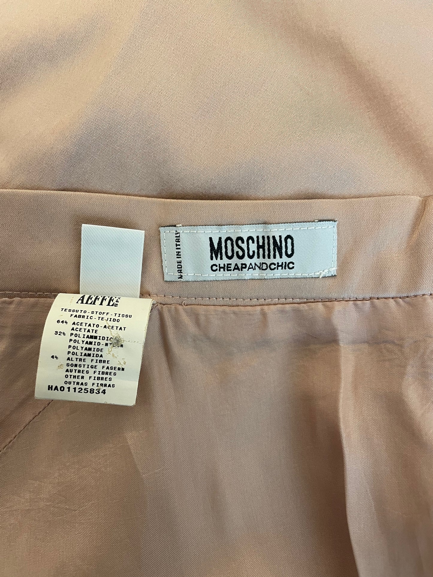 Moschino Cheap and Chic soft pink midi skirt